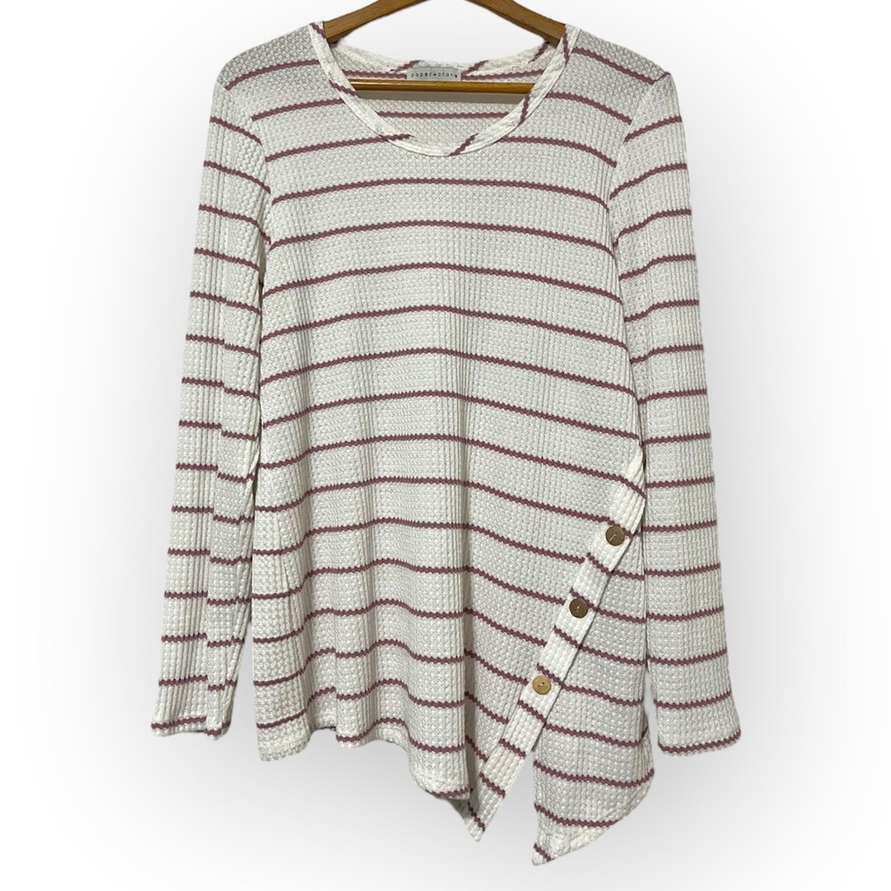 NWOT Paper Crane Striped waffle Knit Top XL